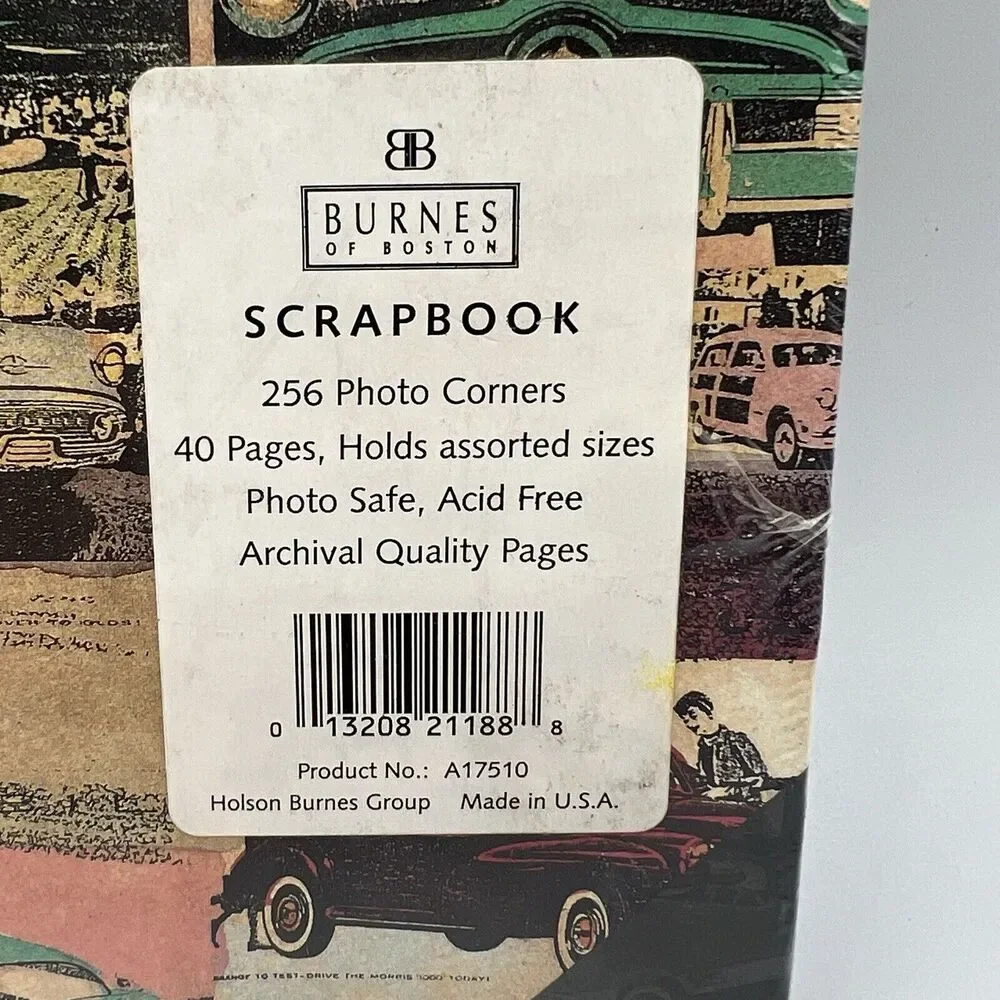 Retro Vintage Classic Cars Scrapbook Photo Album 40 Pages Burnes of Boston 50s